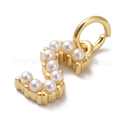 Ottone placcato a cremagliera con ciondoli imitazione perla in plastica ABS&nbsp;KK-B092-30S-G