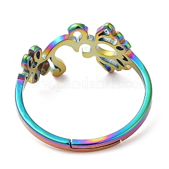 Bague réglable en acier inoxydable 304 avec placage ionique (IP) pour femme&nbsp;RJEW-M149-19RC