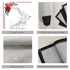 Rechteck mit Blumenmuster Baumwoll-Leinen-Tischset&nbsp;AJEW-WH0196-004
