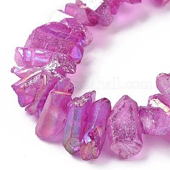 Hilos de cuentas de puntos de cristal de cuarzo natural&nbsp;G-K181-B24
