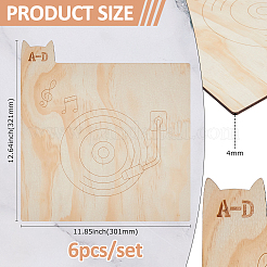 Divisore per dischi in vinile in legno&nbsp;WOOD-WH0124-92C