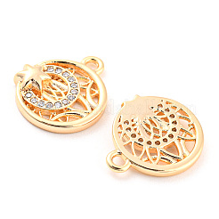 Breloques en laiton avec zircone cubique de micro pave&nbsp;KK-E090-37G