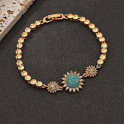 Sonnenblumen-Gliederarmbänder aus Messing für Damen&nbsp;YB0749