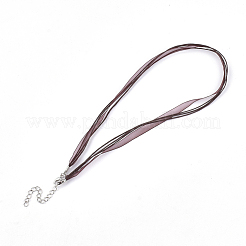 Gewachste Schnur- und Organza-Band-Halskette&nbsp;NCOR-T002-303