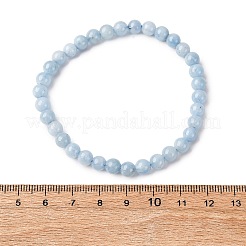 Stretch-Armbänder aus natürlichem Aquamarin mit runden Perlen für Männer und Frauen&nbsp;BJEW-U034-01E-01