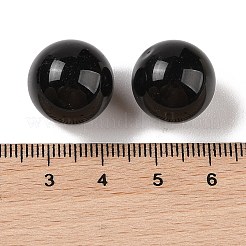 Natürlicher schwarzer Onyx (gefärbt und erhitzt) Kugelperlen ohne Loch&nbsp;G-K353-04D-32