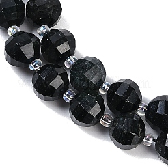 Hilos de cuentas de jade negro natural&nbsp;G-G182-B25-04