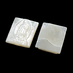Cabochon di conchiglia bianca naturale intagliata&nbsp;SSHEL-N038-07-05