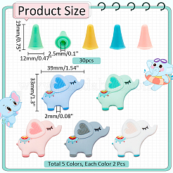 Fermaferri in silicone a forma di elefante per ferri da maglia&nbsp;SIL-NB0001-29