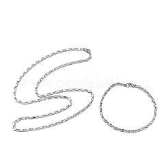 Halsketten- und Armbandsets aus 304 Edelstahl&nbsp;SJEW-D091-11P