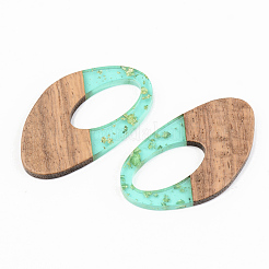 Pendentifs en résine transparente et bois de noyer&nbsp;RESI-S389-002A-B02