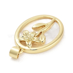 Pendentifs en coquille pavée en laiton plaqué en rack&nbsp;KK-Z064-28G-02