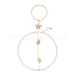 Colliers de dos en alliage océan et fer en forme d'étoile de mer avec perles d'imitation&nbsp;WG9F3AC-01