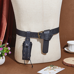 Mittelalterliche Hüftgürteltaschen aus PU-Leder mit Legierungsnieten&nbsp;AJEW-WH0678-30B