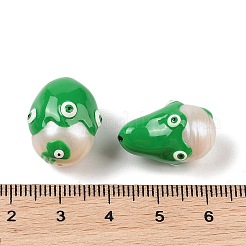Perle di smalto di perle d'acqua dolce coltivate naturali&nbsp;PEAR-G014-05E