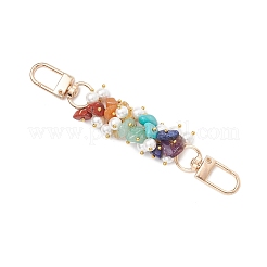 Catene di estensione per borse con perline di perle bianche rotonde e schegge di pietra preziosa chakra&nbsp;AJEW-BA00149