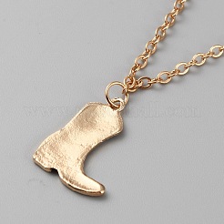 Halskette mit Emaille-Anhänger im Cowboy-Stil mit Kabelketten&nbsp;NJEW-WH0013-17B