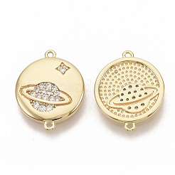 Connecteurs de liaisons en zircone cubique micro pavé en laiton&nbsp;KK-T051-04G-NF