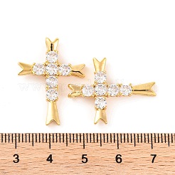 Pendenti in zirconi cubici trasparenti in micro pavè di ottone&nbsp;KK-U017-09B-G
