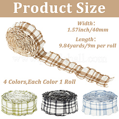 4 rouleau de ruban à motif froissé en polyester 4 couleurs&nbsp;OCOR-CY0003-87A