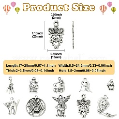100 pièces 10 styles pendentifs en alliage de style tibétain sur le thème d'Halloween&nbsp;FIND-CJ0004-45