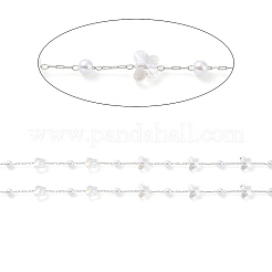 Catenelle con perline imitazione perla in plastica ABS e farfalla in vetro fatte a mano&nbsp;CHC-R135-15P