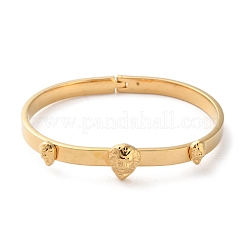 Brazaletes con bisagras de acero inoxidable 304 con forma de león para mujer&nbsp;BJEW-K263-02G