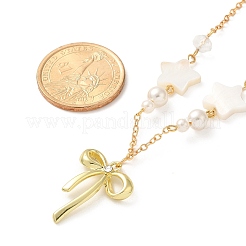Collane con ciondolo a fiocco in lega di cristallo e strass&nbsp;NJEW-TA00168