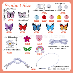 DIY-Set zur Herstellung von Schmetterlings- und Blumenarmbändern&nbsp;DIY-SC0033-01