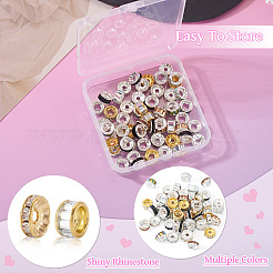 55 pièce 11 styles de perles d'espacement en alliage de verre et de strass en fer&nbsp;FIND-TA0008-70C