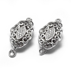 Anlaufgeschützte rhodinierte 925 Sterling Silber Kastenverschlüsse&nbsp;STER-L057-010P