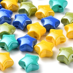 32pcs 8 Farben undurchsichtige Acrylperlen&nbsp;MACR-YW0001-41