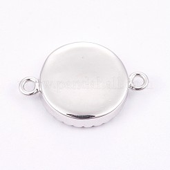 Supports de connecteur de cabochon en alliage avec zircone cubique de micro pave&nbsp;KK-F748-03P