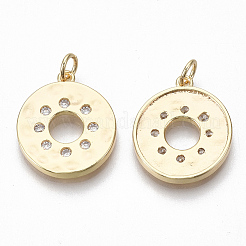 Pendentifs en laiton zircon cubique transparent&nbsp;KK-S356-009G-NF
