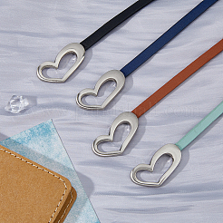4 Stück 4 Farben PU-Leder einfaches schlichtes Doppelschlaufen-Wickelarmband-Set mit Herzverschlüssen aus Legierung für Frauen&nbsp;BJEW-FI0001-73