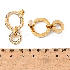 Boucles d'oreilles à tige en acier inoxydable 304 avec micro pavé de zircones cubiques pour femmes&nbsp;SA-A003-02A-G