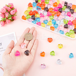100 Stück 10 Farben Valentinstag transparente Harzanhänger&nbsp;FIND-SC0003-28