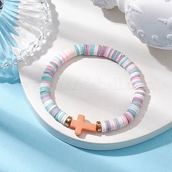 Bracelets extensibles faits à la main en pâte polymère&nbsp;BJEW-JB10600