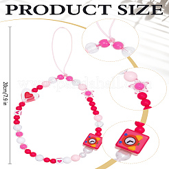 1 sangle de téléphone portable en perles acryliques pour femmes&nbsp;HJEW-LP0002-16B