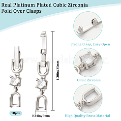 10 fermaglio pieghevole in ottone con zirconi cubici&nbsp;ZIRC-BBC0002-67P