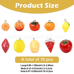 Pendenti in resina a tema autunnale 10 pz 10 stili&nbsp;FIND-YW0005-42