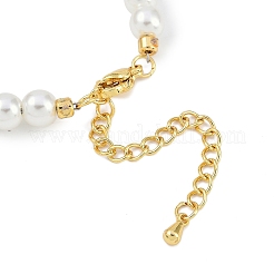Braccialetti con ciondolo in zirconia cubica micro pavé in ottone placcato a cremagliera&nbsp;BJEW-P341-12G-02