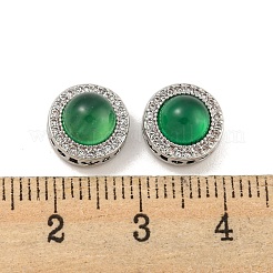 Micro latón hueco micro pavimento claro cubic zirconia cuentas&nbsp;KK-G490-07P
