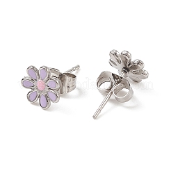 Gemischte Farb-Bling-Emaille-Gänseblümchen-Blume-Ohrstecker&nbsp;EJEW-B009-18P