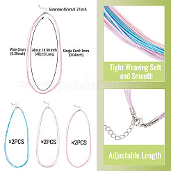 6 cordon ciré 3 couleurs 1 mm en polyester et coton pour la confection de colliers à 5 brins&nbsp;MAK-TA0001-36A