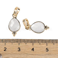 Pendentifs à facettes en pierre de lune blanche naturelle&nbsp;X-KK-L218-004G-04