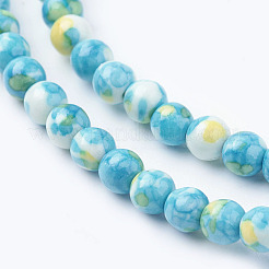 Chapelets de perle en jade d'un océan blanc synthétique&nbsp;G-B367-1