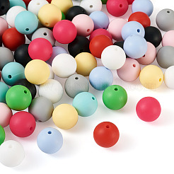 100 pièces 10 couleurs perles focales en silicone écologiques de qualité alimentaire&nbsp;SIL-BY0001-02