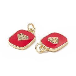Breloques en laiton avec zircone cubique de micro pave&nbsp;KK-E068-VB442-2