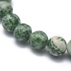 Bracciali elasticizzati con perle di diaspro verde naturale&nbsp;BJEW-K212-C-017